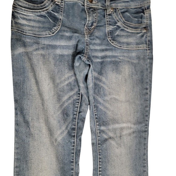 Y2K Vintage No Boundaries Beaded Boot Cut Sz 11 Medium Wash Style Jeans - Picture 7 of 13